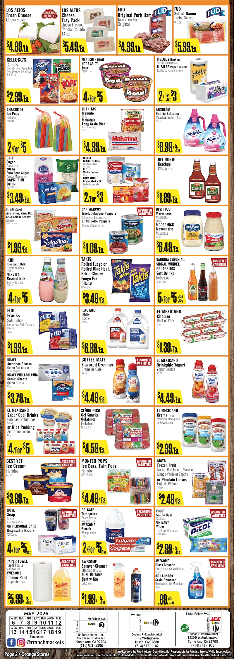 Bodega R Ranch Market Weekly AD 2 Page.