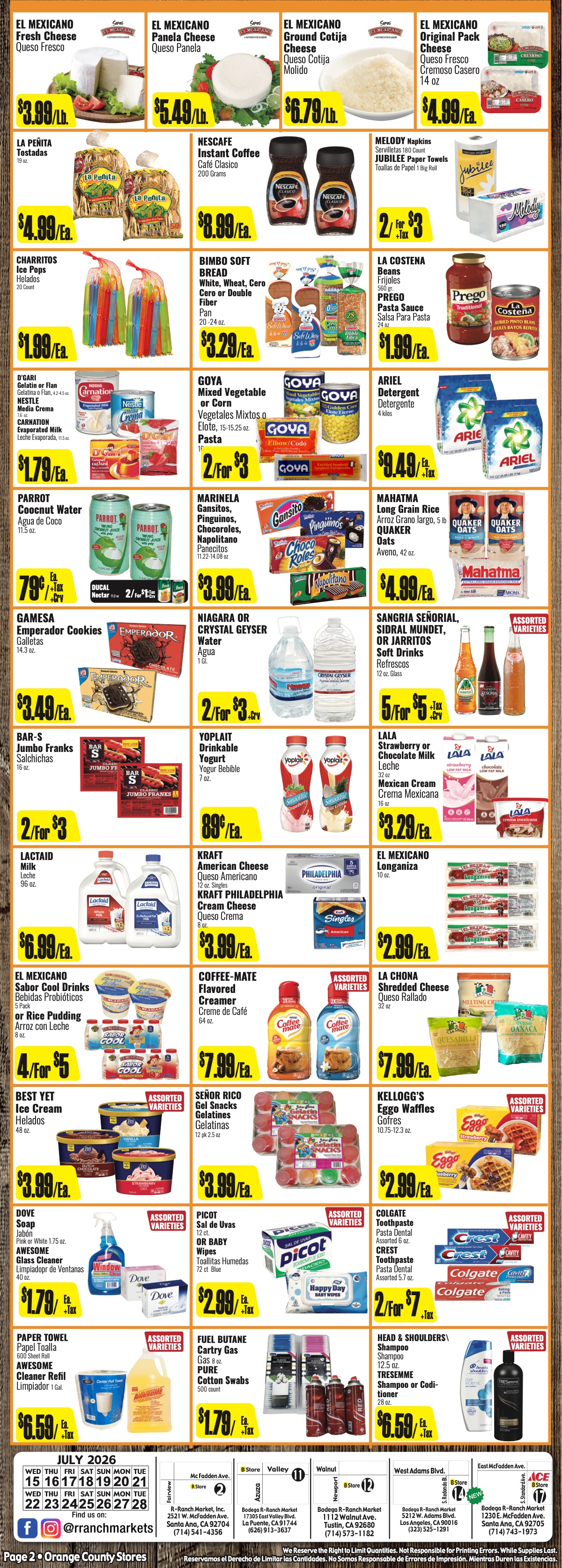 Bodega R Ranch Market Weekly AD 2 Page.