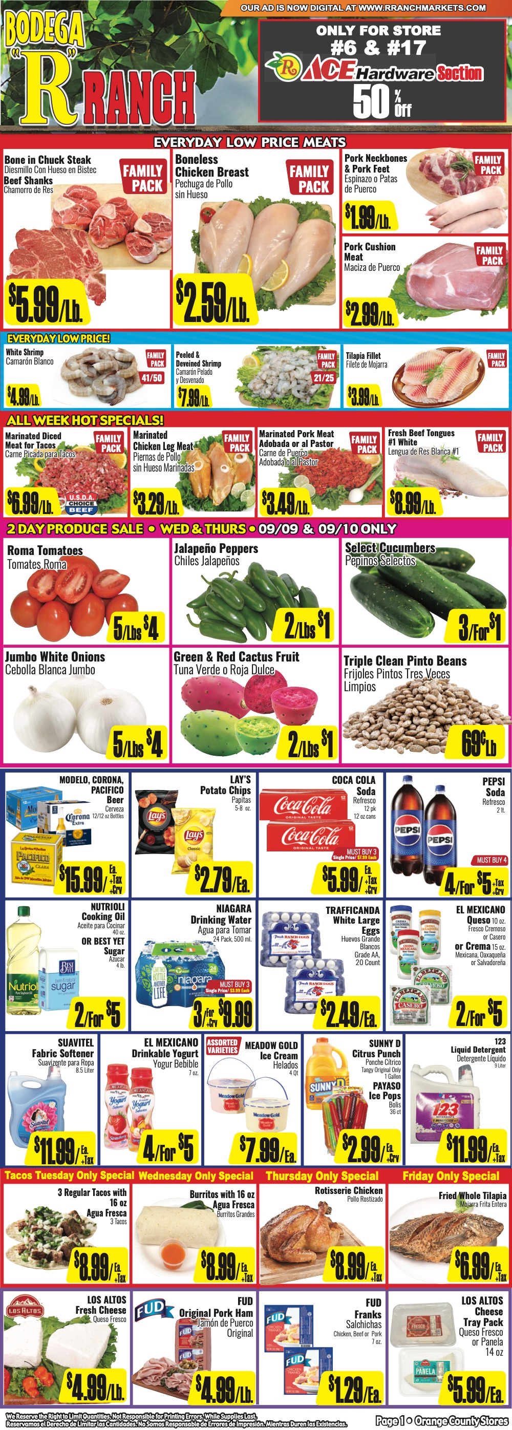Bodega R Ranch Market Weekly AD 1 Page.