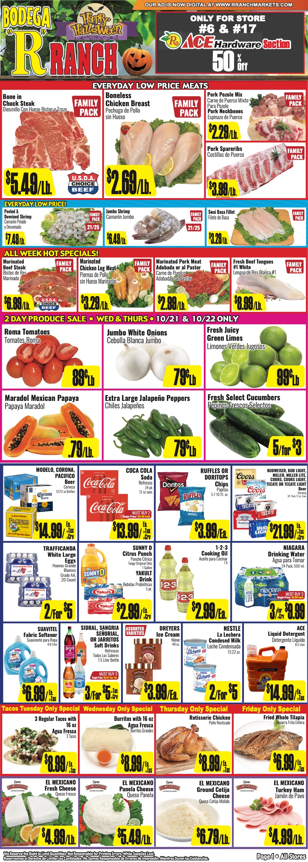 Bodega R Ranch Market Weekly AD 1 Page.