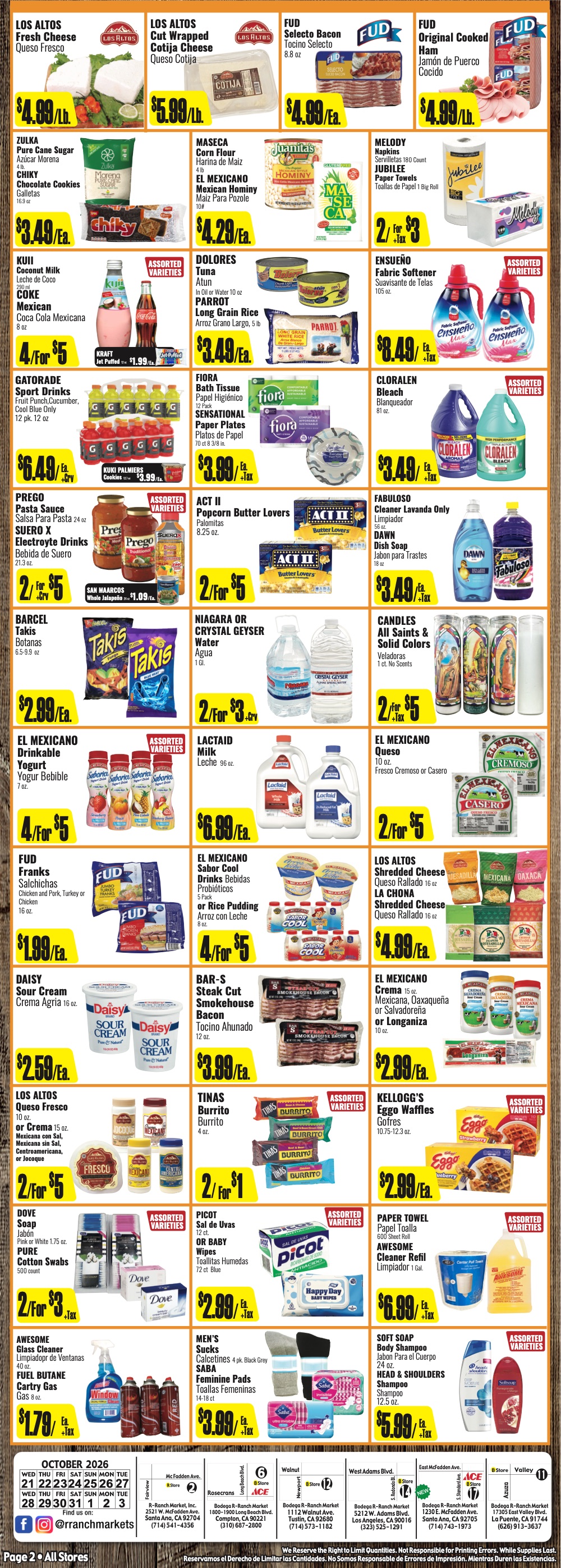 Bodega R Ranch Market Weekly AD 2 Page.
